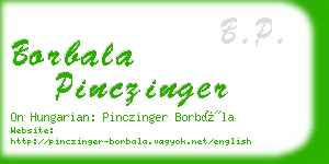 borbala pinczinger business card